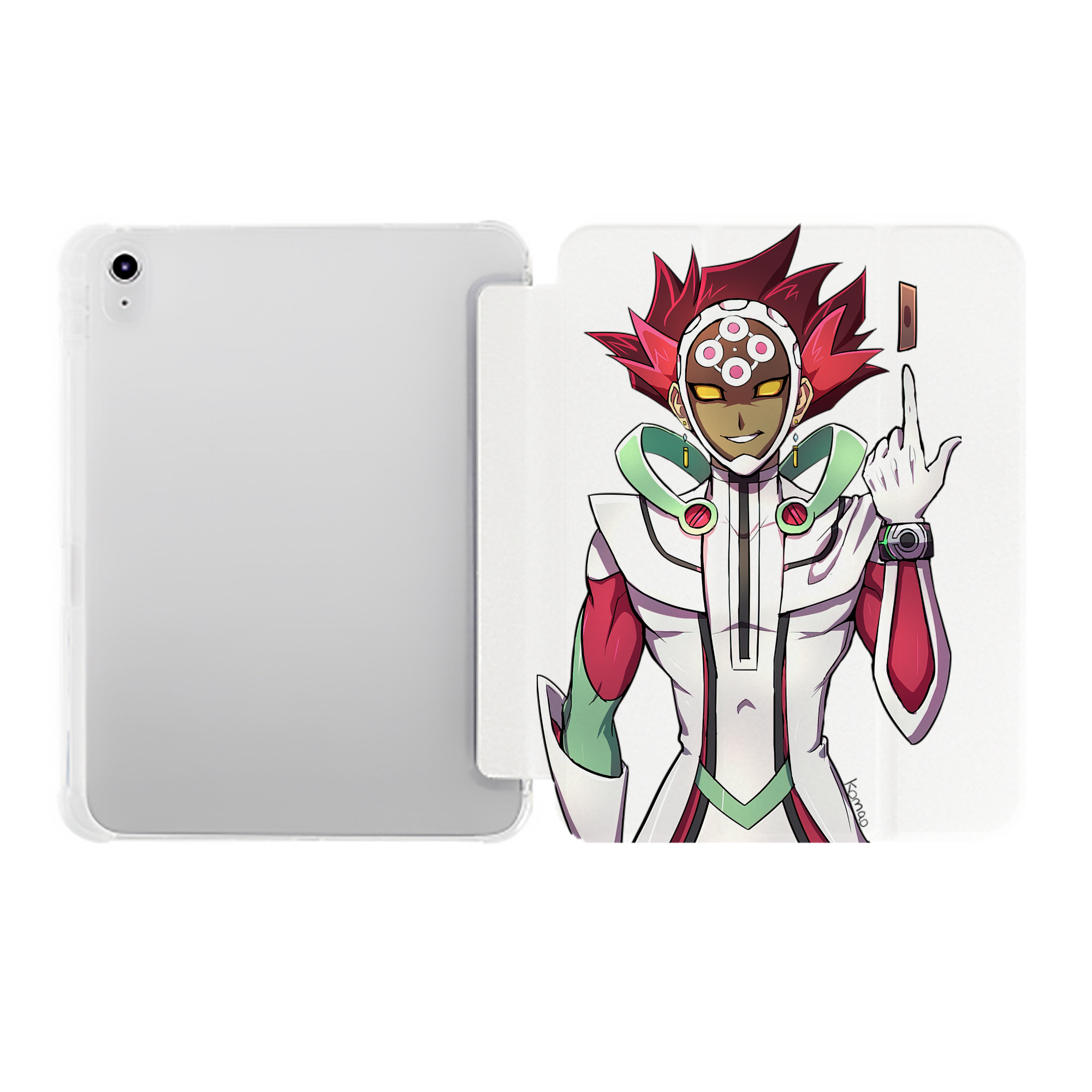 （画像用） 遊☆戯☆王 Yu-Gi-Oh! IPad ケース ペン収納付き 三つ折りスタンド PUレザー×シリコン 対応機種9.5/10.5/10.9インチ